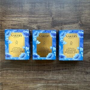 Nakery Beauty Cleansing Massage Bar with Magnesium, New Set of 3